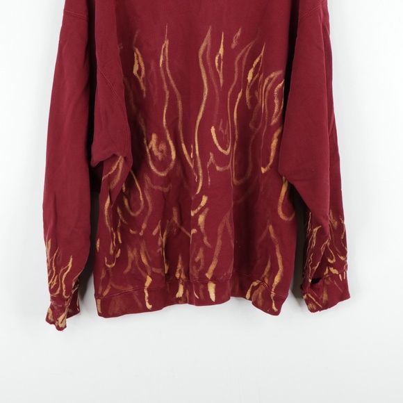 Vintage 90s Nike Mini Swoosh Flames Sweatshirt Red - Picture 8 of 12